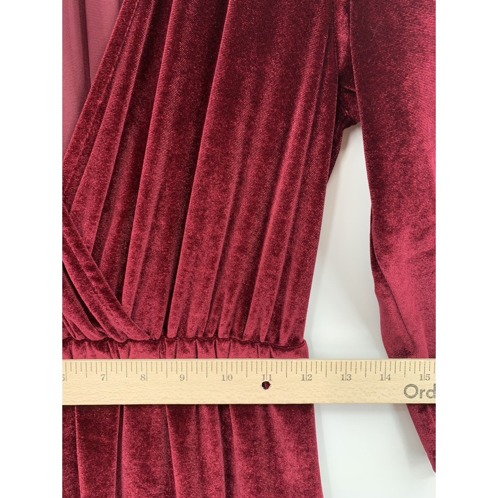 Baltic Born Dress Women Small Red Garnet Velvet Velour Maxi Romantic Evening NEW - Picture 9 of 10